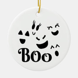 Halloween spökansikten Boo Julgransprydnad Keramik
