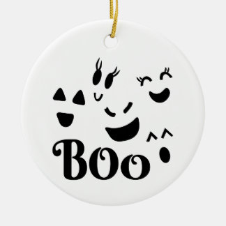 Halloween spökansikten Boo Julgransprydnad Keramik