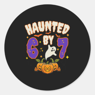 Halloween Spökar 67 Nummer 67 Sex Sju Meme Roligt Runt Klistermärke