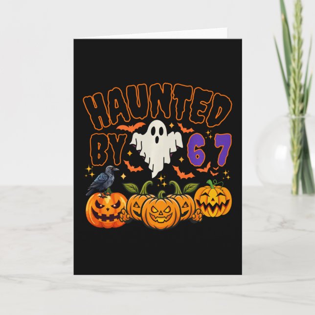 Halloween Spökar 67 Sex Sju Meme  Kort (Framsida)