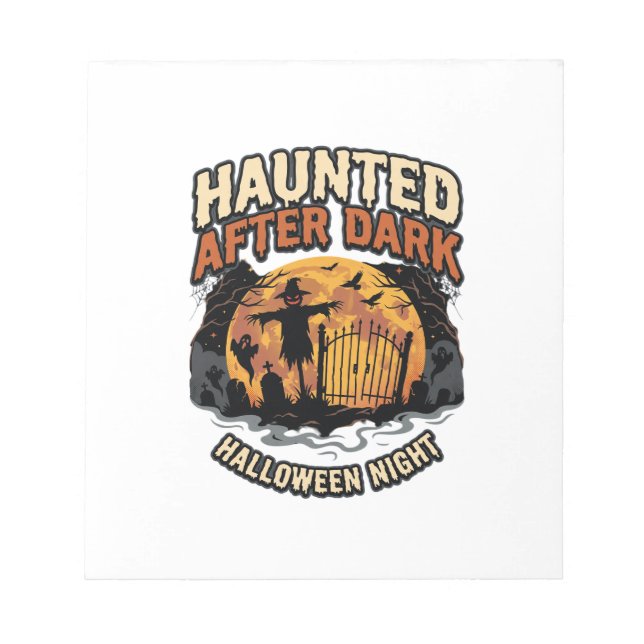 Halloween Spökar Efter Mörkret Anteckningsblock (Framsida)