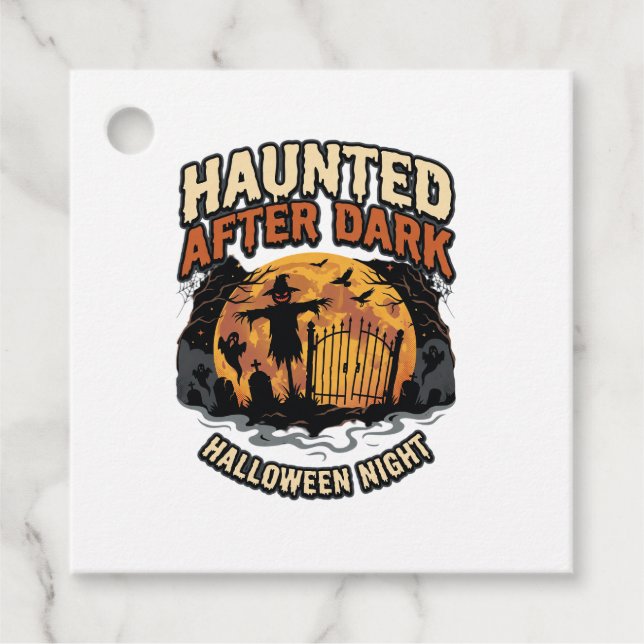 Halloween Spökar Efter Mörkret Gåvor Etiketter (Framsida)