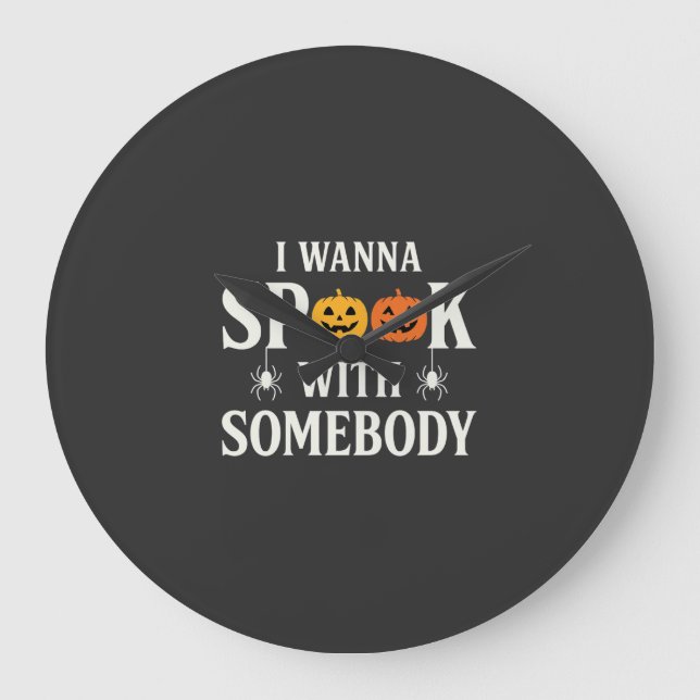Halloween Spökar Någon Pumpa Spindel SVG Stor Klocka (Framsida)