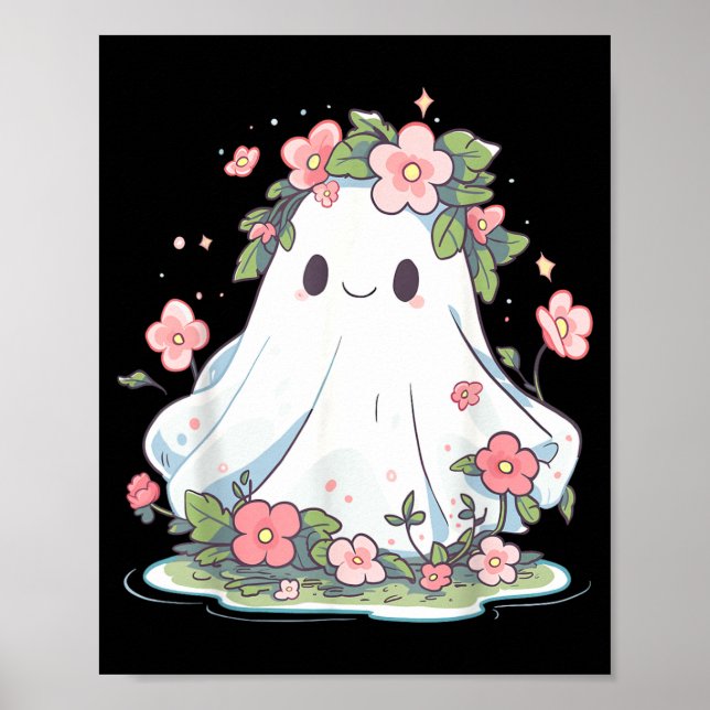 Halloween spökblomma kvinnor flickor Halloween Poster (Framsidan)