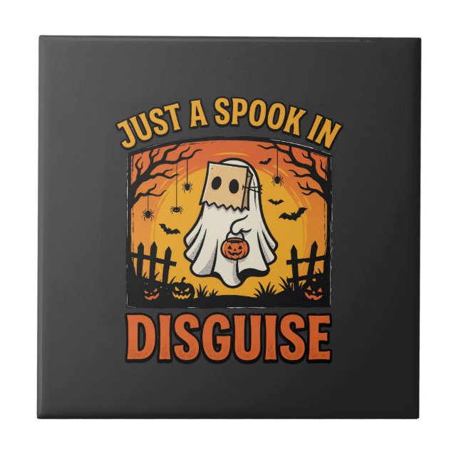 Halloween spökdräkt kakelplatta (Framsidan)