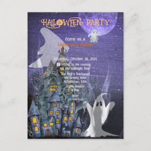 HALLOWEEN SPÖKDRÄKT KOSTYM FEST MEDDELANDE VYKORT