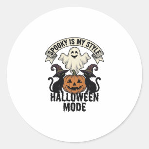 Halloween spökdräkt Vintage läskig pumpa katt Runt Klistermärke