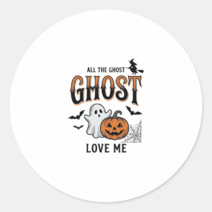 Halloween-spöke Alla spöken älskar mig Rolig Vinta Runt Klistermärke