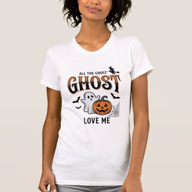 Halloween-spöke Alla spöken älskar mig Rolig vinta T Shirt (Framsida)
