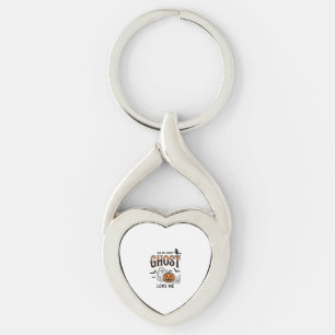 Halloween-spöke Alla spöken älskar mig Rolig vinta Twisted Heart Silverfärgad Nyckelring