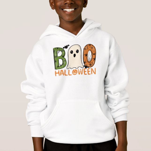 Halloween Spöke Boo Barn T Shirt (Framsida)