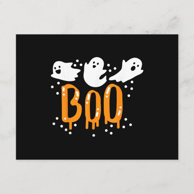 Halloween Spöke Boo Gullet Tilläggskort (Framsida)