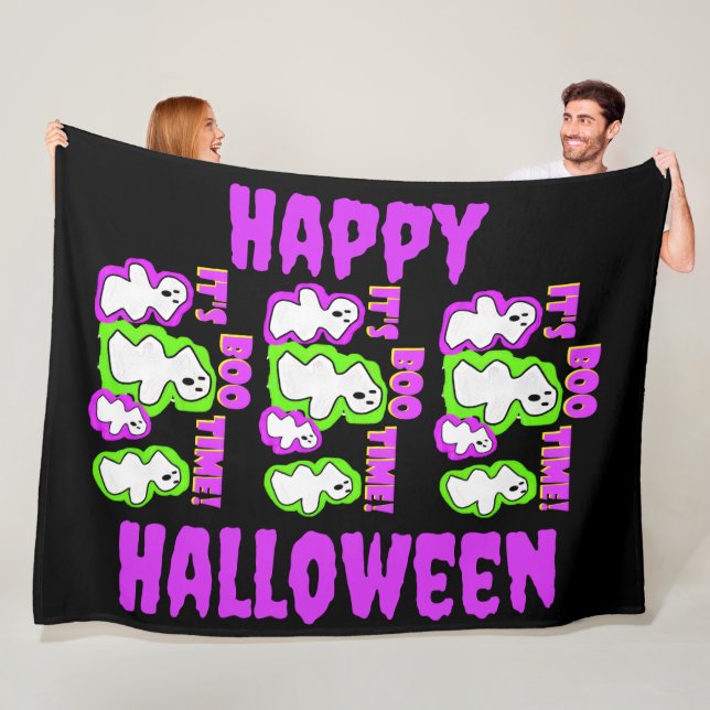 Halloween Spöke Boo Kul Skräck Fleecefilt (På plats)