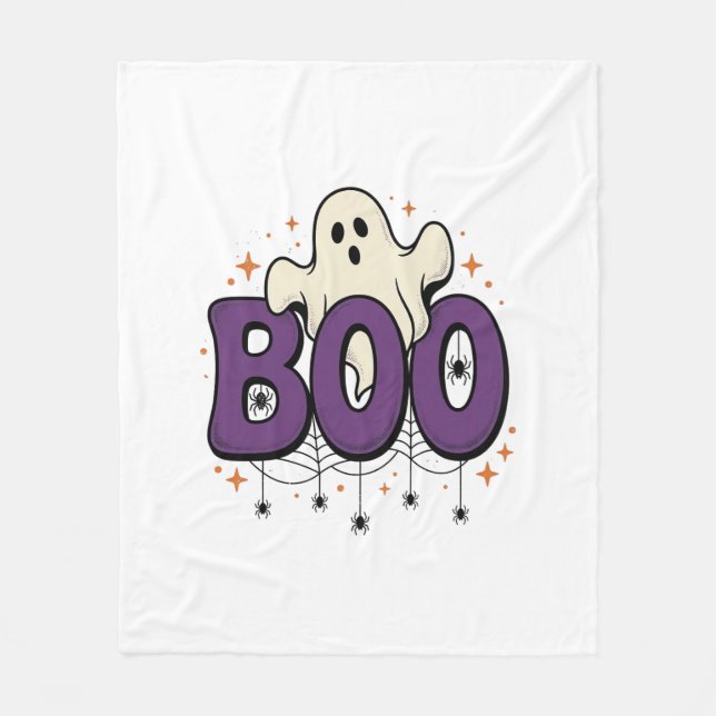 Halloween Spöke Boo Rolig Spindel Vintage_1 Fleecefilt (Framsidan)