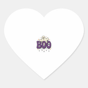 Halloween Spöke Boo Rolig Spindel Vintage_1 Hjärtformat Klistermärke
