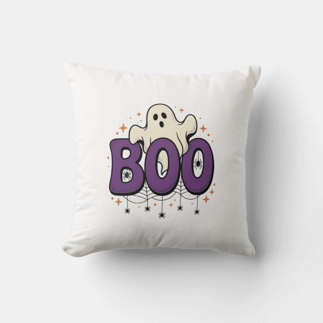 Halloween Spöke Boo Rolig Spindel Vintage_1 Kudde (Framsida)