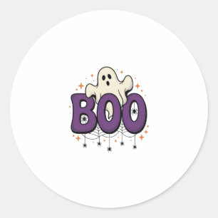 Halloween Spöke Boo Rolig Spindel Vintage_1 Runt Klistermärke