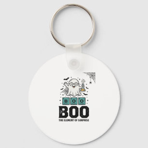 Halloween Spöke Boo Vetenskap Rollig Vintage_1 Nyckelring
