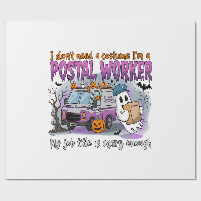 Halloween-spöke,brevbärare Presentpapper (Platt)
