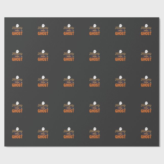 Halloween-spöke Busigt Litet Spöke Design Presentpapper (Platt)