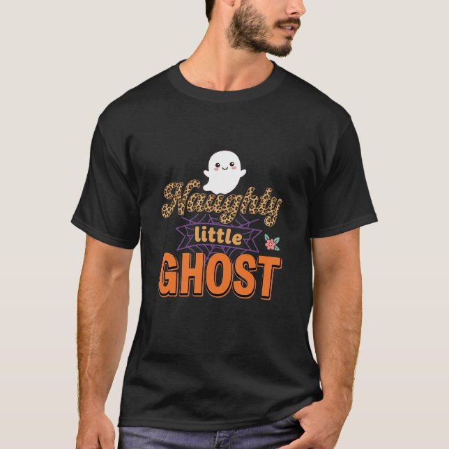 Halloween-spöke Busigt Litet Spöke Design T Shirt (Framsida)