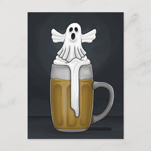 Halloween Spöke Ghost Helg Vykort (Framsida)