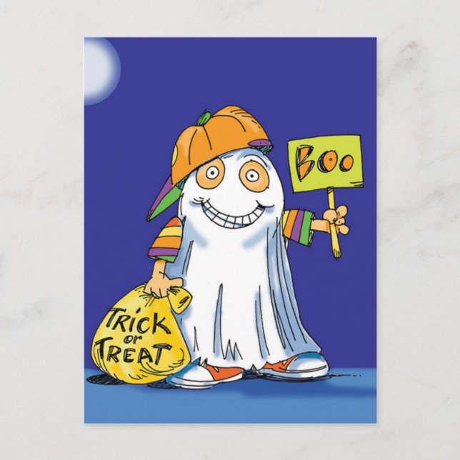 Halloween-spöke - Halloweenkort Vykort (Framsida)