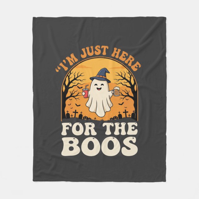Halloween-spöke här för buarna fleecefilt (Framsidan)