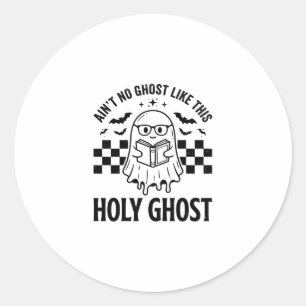 Halloween-spöke Helig Ande Rolig Vintage-rutig Runt Klistermärke