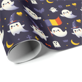 Halloween-spöke i färgerna från den rumänska flagg presentpapper