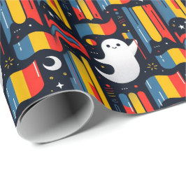 Halloween-spöke i färgerna från den rumänska flagg presentpapper