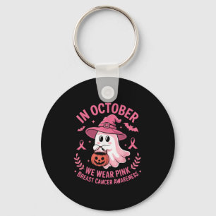 Halloween-spöke I oktober bär vi Nk bröstcancer Nyckelring