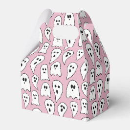Halloween-spöke i rosa presentaskar