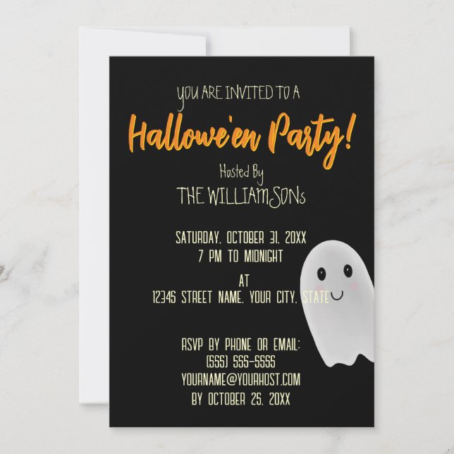 Halloween-spöke Inbjudningar (Framsida)