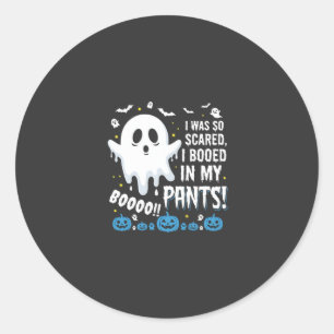 Halloween-spöke Jag Boade Mina Byxor Design Runt Klistermärke