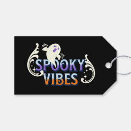 Halloween-spöke kusliga vibbar typografi bokstäver presentetikett