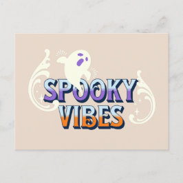 Halloween Spöke Kusliga Vibrationer Retro Vykort