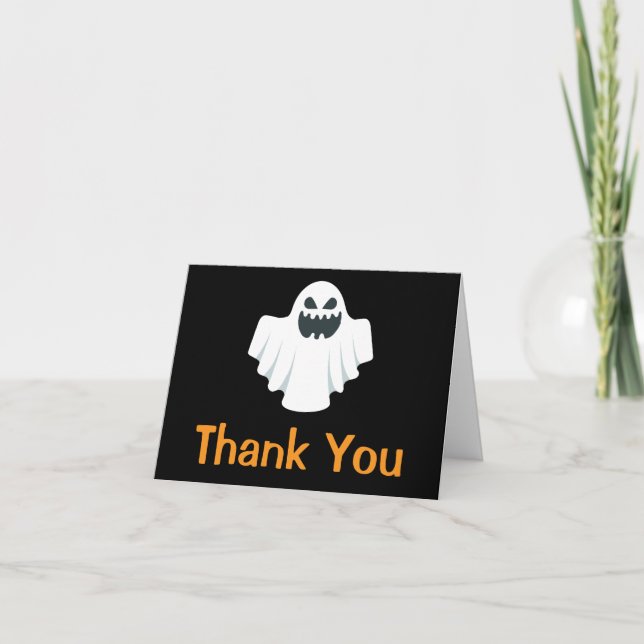 Halloween-spöke läskig tack-kort tack kort (Framsida)