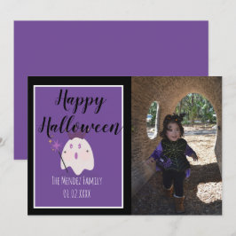 Halloween Spöke Lila Magisk Fotokort Julkort