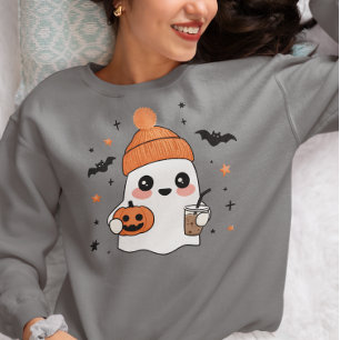 Halloween-spöke med iskaffe t shirt