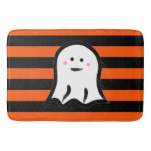 Halloween-spöke på svarta och orangea ränder