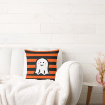 Halloween-spöke på svarta och orangea ränder