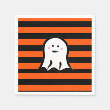 Halloween-spöke på svarta och orangea ränder