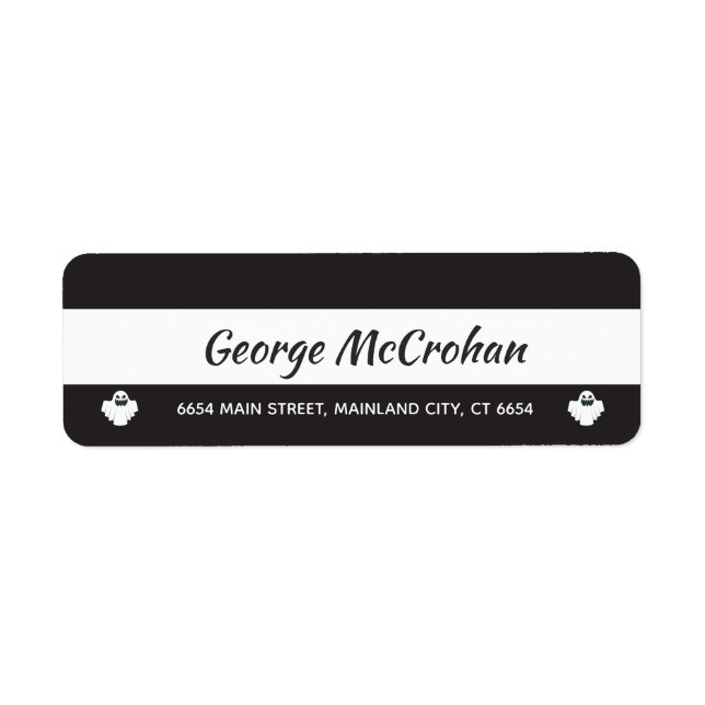 Halloween-spöke returadress etikett (Framsidan)