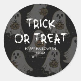 Halloween-spöke runt klistermärke