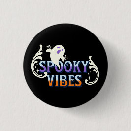 Halloween-spöke Skumma vibbar Typografi Bokstavsde Knapp