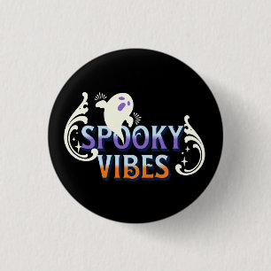 Halloween-spöke Skumma vibbar Typografi Bokstavsde Knapp
