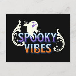 Halloween-spöke Skumma vibbar Typografi Bokstavsde Vykort