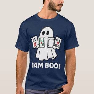 Halloween-spöke som spelar Mahjong Spooky Bam Boo T Shirt