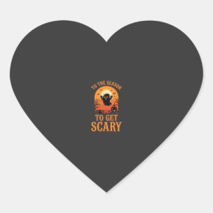 Halloween-spöke till säsongen för att bli läskig_1 hjärtformat klistermärke